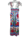 Farm Rio Size M White, Blue, Red Cotton Shirred Floral Parrots Maxi Dress White, Blue, Red / M