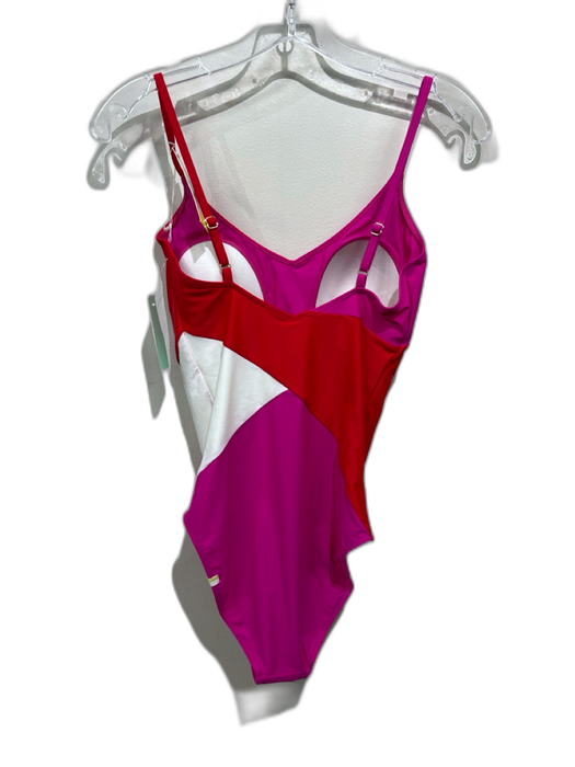 Summersalt Size 6 Pink, Red, White Polyamide Blend Colorblock V Neck Swimsuit Pink, Red, White / 6