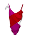 Summersalt Size 6 Pink, Red, White Polyamide Blend Colorblock V Neck Swimsuit Pink, Red, White / 6