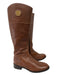 Tory Burch Shoe Size 10 Brown Leather Gold hardware Stacked Heel Round Toe Boots Brown / 10