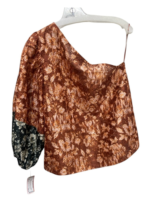 Sachin & Babi x Anthropologie Size M Orange Print Polyester One Shoulder Top Orange Print / M