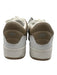 Alo Shoe Size 7 Taupe & White Leather Pebbled Leather Low Top Laces Sneakers Taupe & White / 7