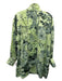 Ganni Size 38 Dark green & lime green Polyester Blend Long Sleeve graphic Dress Dark green & lime green / 38