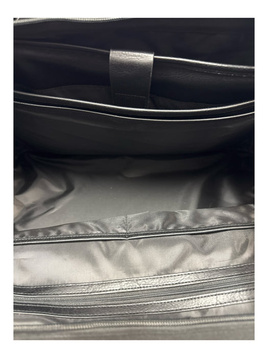 Beis Black Canvas PU Leather Trim Zip closure shoulder strap Bag Black / Medium