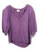 4our Dreamers Size M Dusty Purple Cotton Gauze V Neck Short Puff Sleeve Top Dusty Purple / M