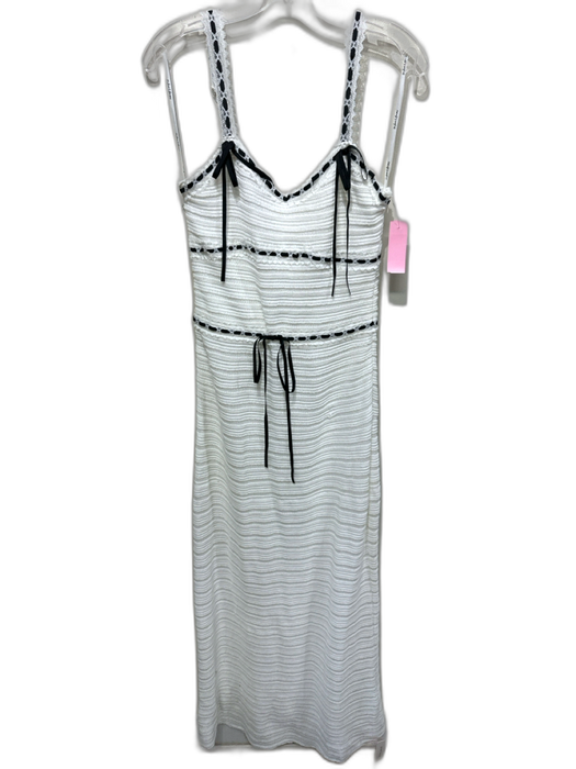 For Love & Lemons Size M White & Black Polyester & Cotton Knit Sleeveless Dress White & Black / M