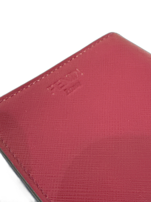 Fendi Berry Pink & Blue Saffiano Leather Flap Monster Long Wallets Berry Pink & Blue