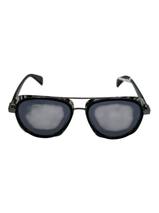 Rag & Bone Black & Gray Metal & Acetate Tortoiseshell Aviator Sunglasses Black & Gray