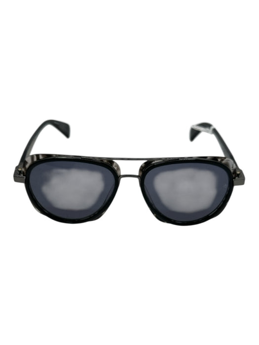 Rag & Bone Black & Gray Metal & Acetate Tortoiseshell Aviator Sunglasses Black & Gray