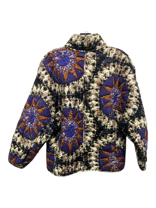 Ulla Johnson Size P Multicolor Cotton Button Up Quilted Pockets Oversized Jacket Multicolor / P