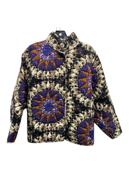 Ulla Johnson Size P Multicolor Cotton Button Up Quilted Pockets Oversized Jacket Multicolor / P