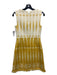 Tory Burch Size 0 Cream & Yellow Nylon & Polyester Fringe Tunic Neck Dress Cream & Yellow / 0