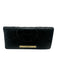 Brahmin Black Embossed Bi-Fold Gold Hardware Button Closure Wallets Black