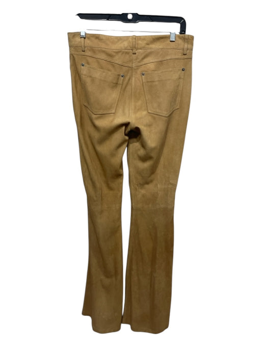 Michael Kors Size 4 Tan Brown Leather Suede Low Rise Wide Leg Pants Tan Brown / 4