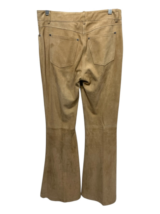 Michael Kors Size 6 Tan Brown Leather Suede Low Rise Wide Leg Pants Tan Brown / 6