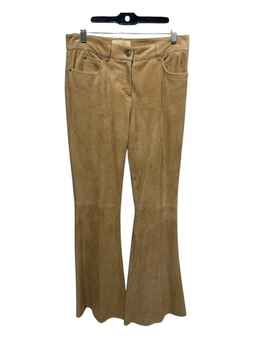 Michael Kors Size 6 Tan Brown Leather Suede Low Rise Wide Leg Pants Tan Brown / 6