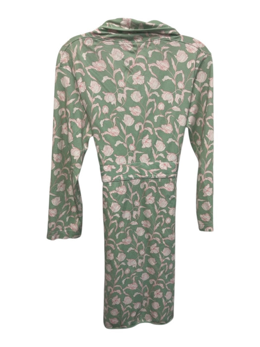 Lake Size XS Green, Orange, White Cotton Long Sleeve Floral Print Sash Robe Green, Orange, White / XS