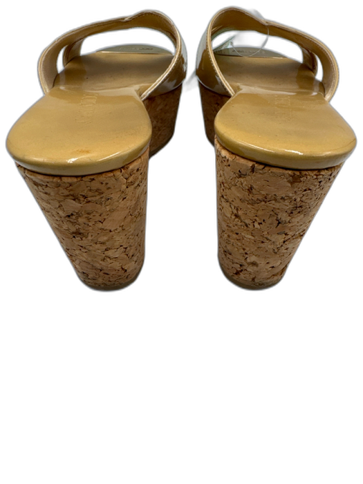Jimmy Choo Shoe Size 36 Yellow & Brown Patent Leather Criss Cross Mule Sandals Yellow & Brown / 36