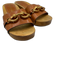 Tory Burch Shoe Size 5.5 Brown & Beige Leather Gold hardware Horsebit Clogs Brown & Beige / 5.5