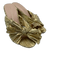 Loeffler Randall Shoe Size 5.5 Gold Textile Micropleat Crinkle Peep Toe Sandals Gold / 5.5