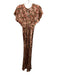 Veronica Beard Size 0 Brown, Red, Cream Silk Blend Floral Cap Sleeve Midi Dress Brown, Red, Cream / 0