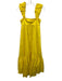 Alexis Size XXS Yellow Cotton Blend High Low scrunched straps Midi Dress Yellow / XXS