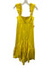 Alexis Size XXS Yellow Cotton Blend High Low scrunched straps Midi Dress Yellow / XXS