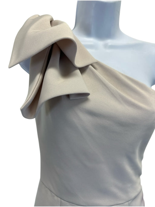 Amsale Size 2 Beige Polyester One Shoulder Bow Mermaid Gown Beige / 2