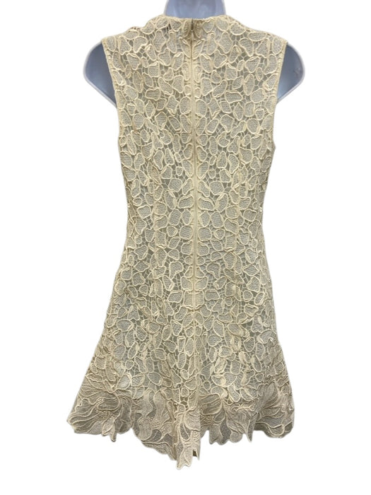 Simkhai Size 0 Cream Polyester Lace Knee Length Sleeveless Shift Dress Cream / 0
