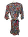 Perry Walker Size 1 Blue, Red, Green Block Printed Floral Fluted Sleeve Dress Blue, Red, Green / 1