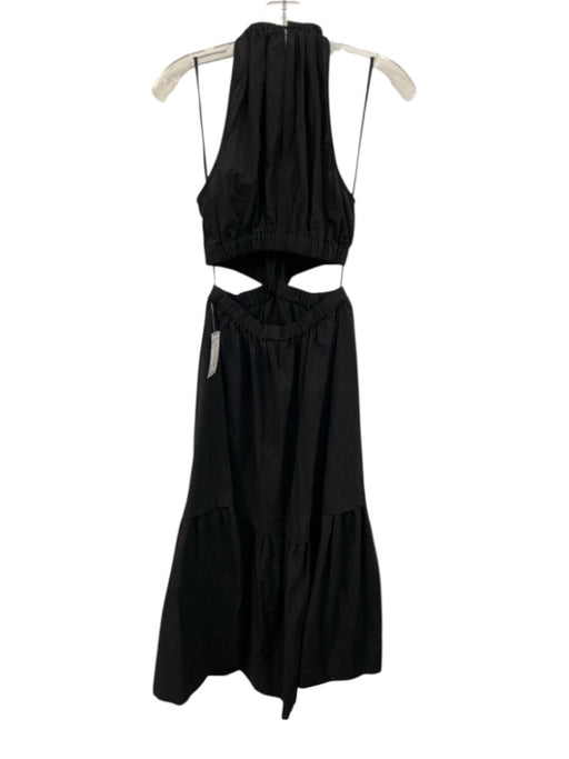 A.L.C. Size 2 Black Cotton Sleeveless Sleeveless Cut Outs Midi Dress Black / 2