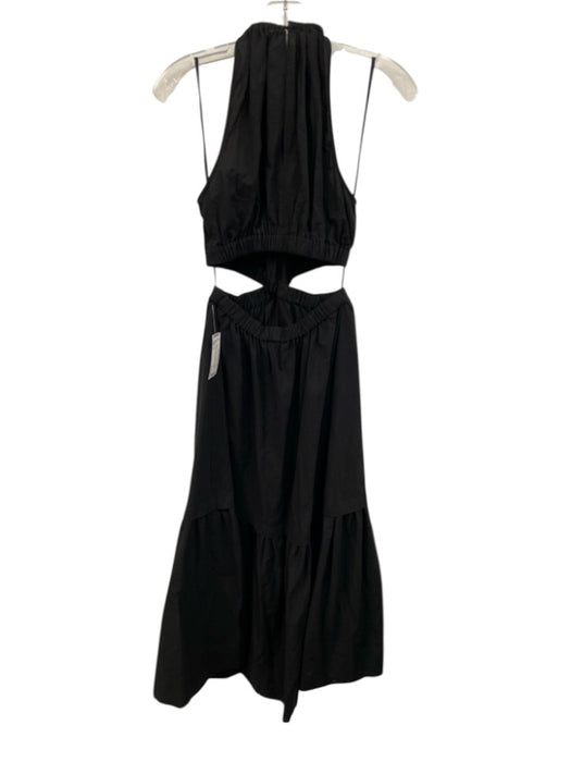 A.L.C. Size 2 Black Cotton Sleeveless Sleeveless Cut Outs Midi Dress Black / 2