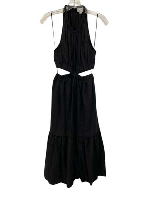 A.L.C. Size 2 Black Cotton Sleeveless Sleeveless Cut Outs Midi Dress Black / 2