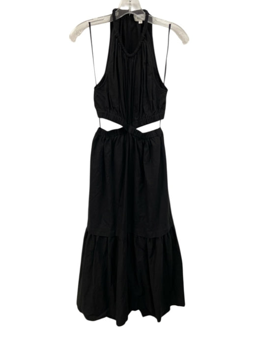 A.L.C. Size 2 Black Cotton Sleeveless Sleeveless Cut Outs Midi Dress Black / 2