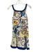 Alexis Size XS Blue, Yellow, Red Linen Sleeveless Embroidered Fringe Flare Dress Blue, Yellow, Red / XS