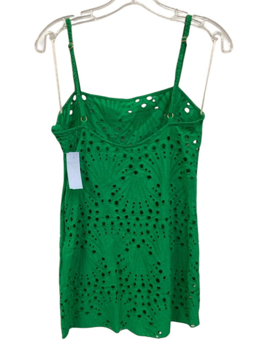 Johanna Ortiz Size 2 Green Sleeveless Floral Eyelet Braided Strap Mini Dress Green / 2