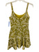 Alexis Size XS Chartreuse Yellow Acetate Blend Sleeveless Leaf Print Dress Chartreuse Yellow / XS