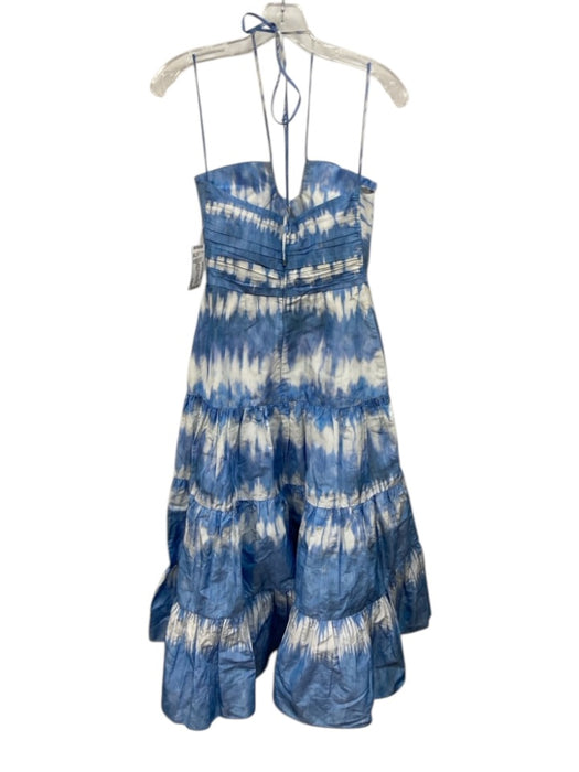 Alexis Size XS Blue & White Polyester Spaghetti Strap Tie Dye Halter Tie Dress Blue & White / XS