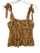 Ulla Johnson Size 0 Brown, Pink, Purple Cotton Blend Tie Straps Floral Top Brown, Pink, Purple / 0