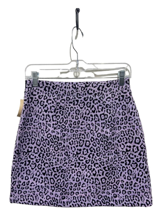 Andamane Size Small Purple, Black, Silver Polyester Blend Pencil Leopard Skirt Purple, Black, Silver / Small