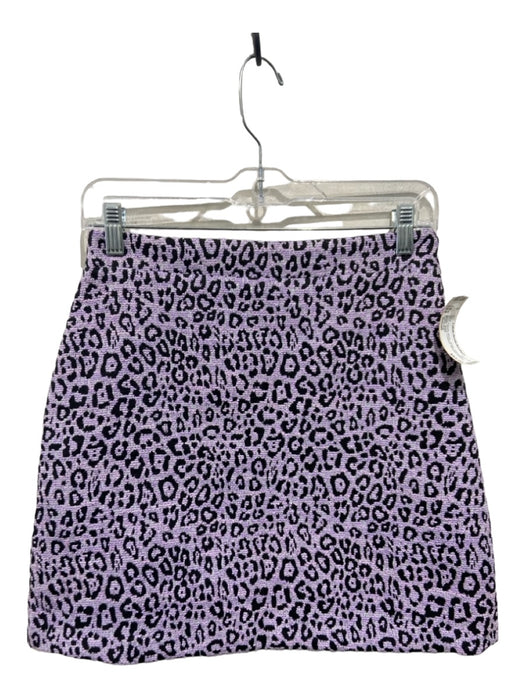 Andamane Size Small Purple, Black, Silver Polyester Blend Pencil Leopard Skirt Purple, Black, Silver / Small