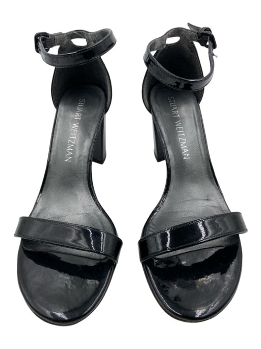 Stuart Weitzman Shoe Size 6 Black Patent Leather Toe Strap Ankle Strap Pumps Black / 6