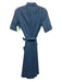 Lauren Ralph Lauren Black Size 0P Cornflower Blue Cotton Short Sleeve Midi Dress Cornflower Blue / 0P