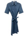 Lauren Ralph Lauren Black Size 0P Cornflower Blue Cotton Short Sleeve Midi Dress Cornflower Blue / 0P