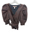 Hutch Size S Black & Brown Polyester Animal Print Textured 3/4 Puff Sleeve Top Black & Brown / S