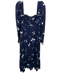 Self-Portrait Size 4 Navy Blue, White & Purple Viscose Blend Floral Dress Navy Blue, White & Purple / 4