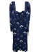 Self-Portrait Size 4 Navy Blue, White & Purple Viscose Blend Floral Dress Navy Blue, White & Purple / 4