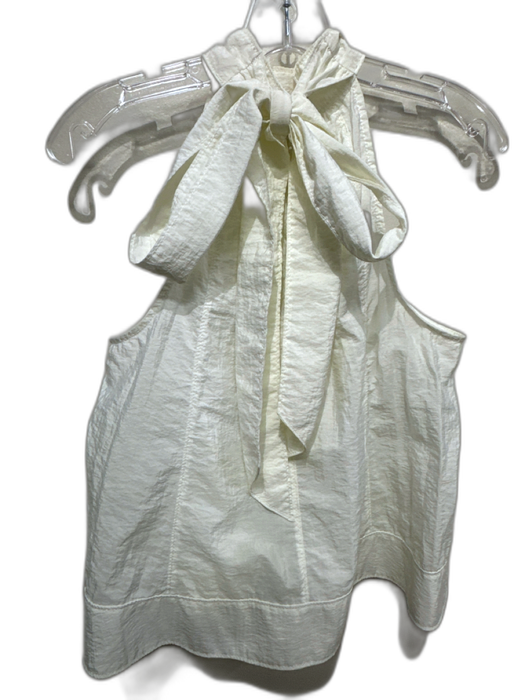 Cinq a Sept Size XS White Polyamide Sleeveless High Neck Tie Back Top White / XS