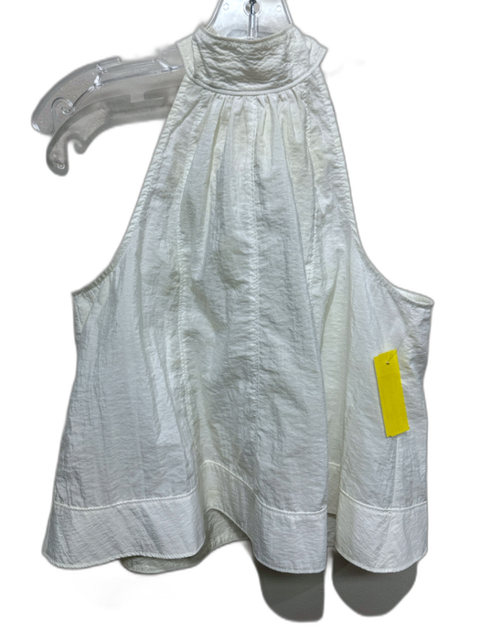 Cinq a Sept Size XS White Polyamide Sleeveless High Neck Tie Back Top White / XS
