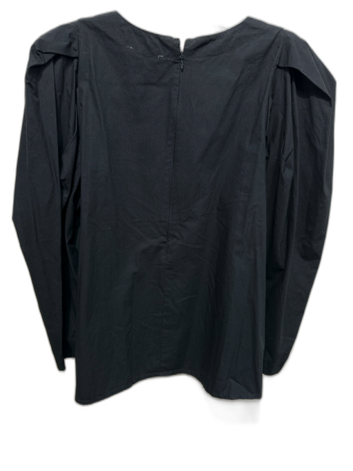 Mille Resort & Travel Size S Black Cotton 3/4 Sleeve Puff Shoulder Back Zip Top Black / S